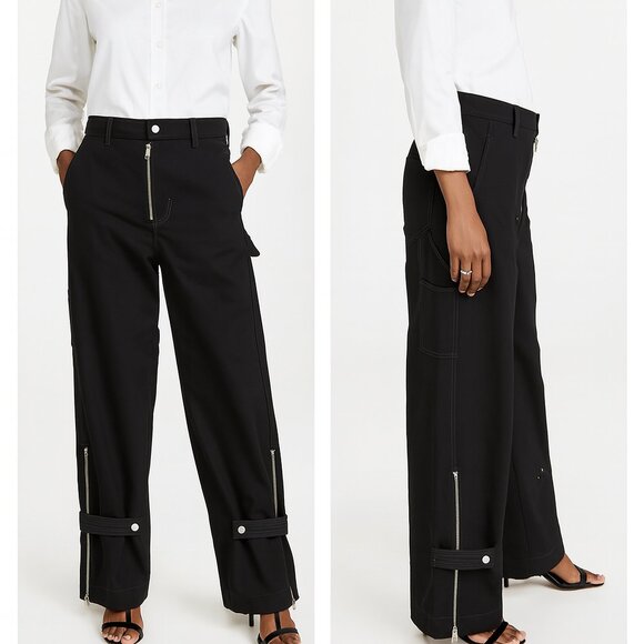 Dion Lee Black Utility Twill Pants AUS 14 UK 14 US 10 High Waist Zip Cuff NWOT - Picture 1 of 13
